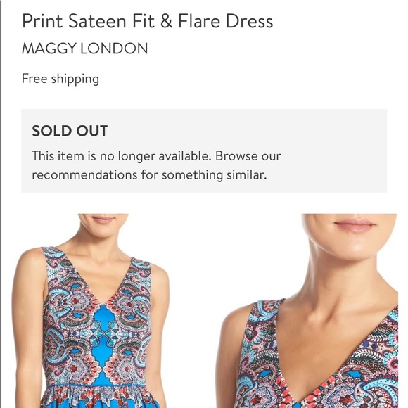 Maggy London Printed Fit-and-Flare Dress - Picture 5 of 7